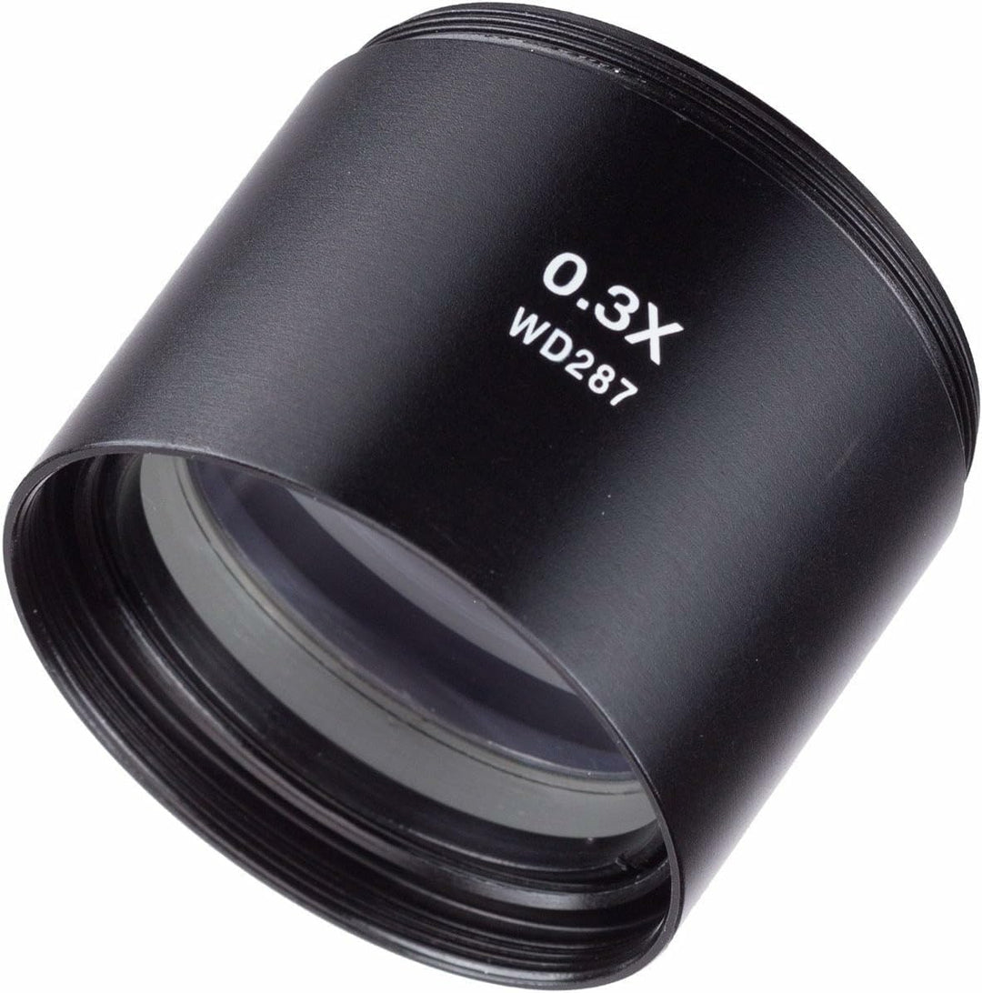 AmScope ZM03 Barlow-Objektiv für Stereomikroskopköpfe der ZM-Serie, 48mm Durchmesser, 0.3X