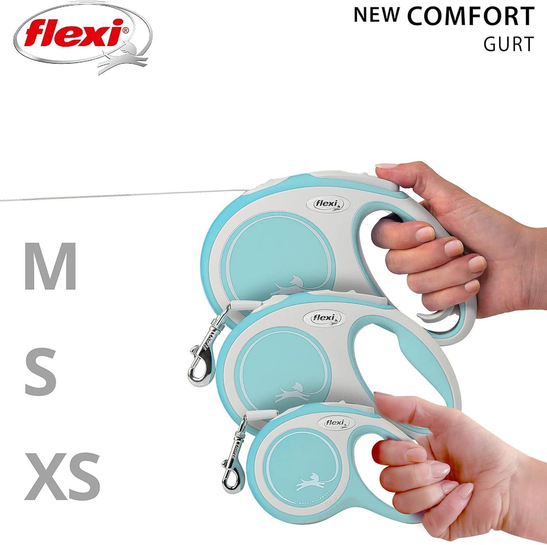 flexi® Comfort S Gurt 5 m hellblau, Roll-Leine für Hunde bis 15 kg hellblau S: 5m (max. 15kg), hellb
