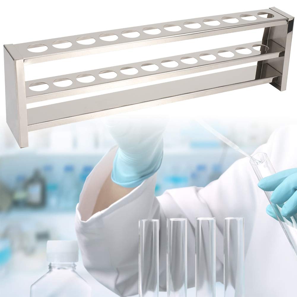 12 Löcher Reagenzglasständer Lochdurchmesser 2,3 cm, Edelstahl Farbmetrischer Röhrchenhalter Rack Ze