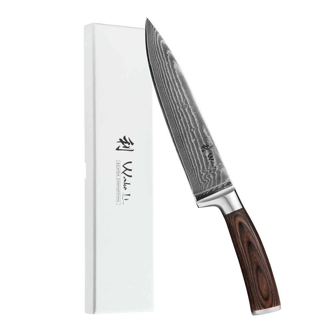 Wakoli EDIB Damastmesser Chefmesser 20 cm Klinge extrem scharf aus 67 Lagen I Damast Küchenmesser un