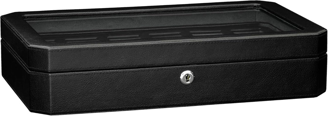 ROTHWELL 12 Slot Leder Uhrenbox für Herren - Luxus Uhrenetui Display Organizer, Herren Aufbewahrungs
