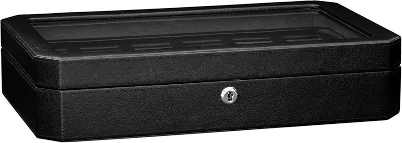 ROTHWELL 12 Slot Leder Uhrenbox für Herren - Luxus Uhrenetui Display Organizer, Herren Aufbewahrungs