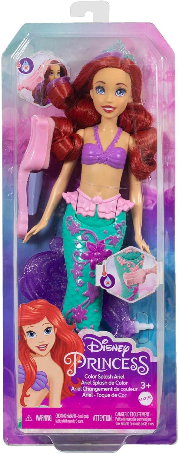 Mattel Disney Prinzessin Arielle die Meerjungfrau Puppe, Meerjungfrau Spielzeug, Schwanzflosse verän