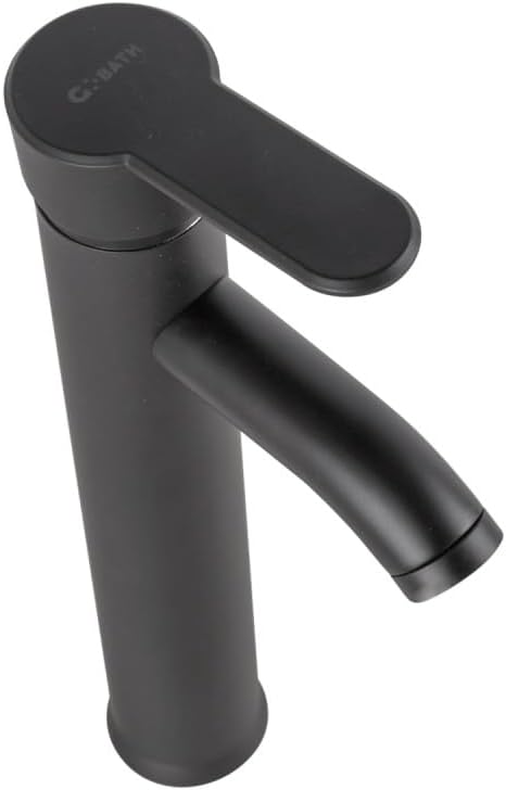 Messing/Zink-Waschtischarmatur, schwarz, Warm-Kaltwasser, Schläuche, hoher Auslauf, Einhebel [QLI-FA