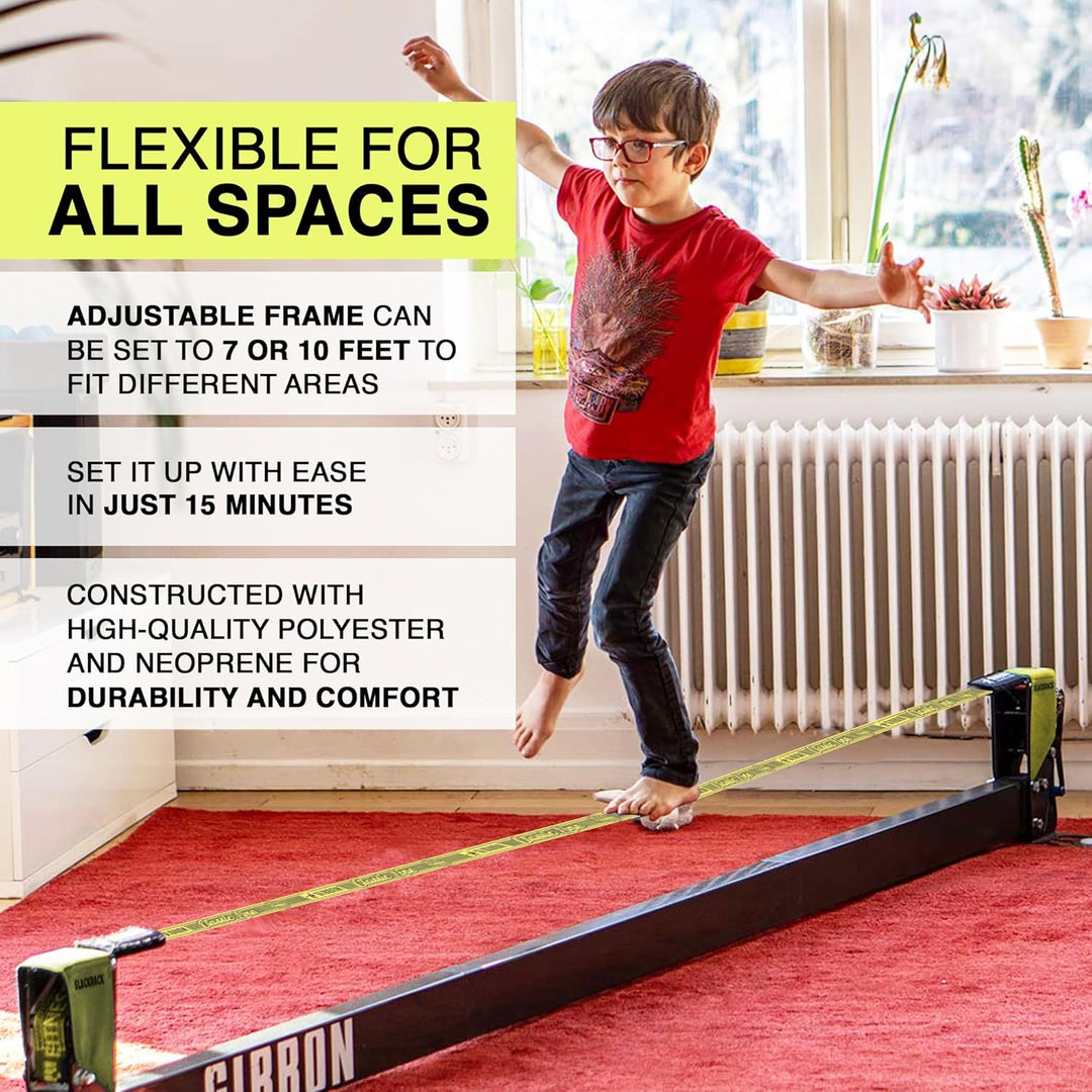 Gibbon SlackRack Classic | Indoor Slackline-System | 2m oder 3m Aufbaulänge | 5cm Breit | Höhe 30cm