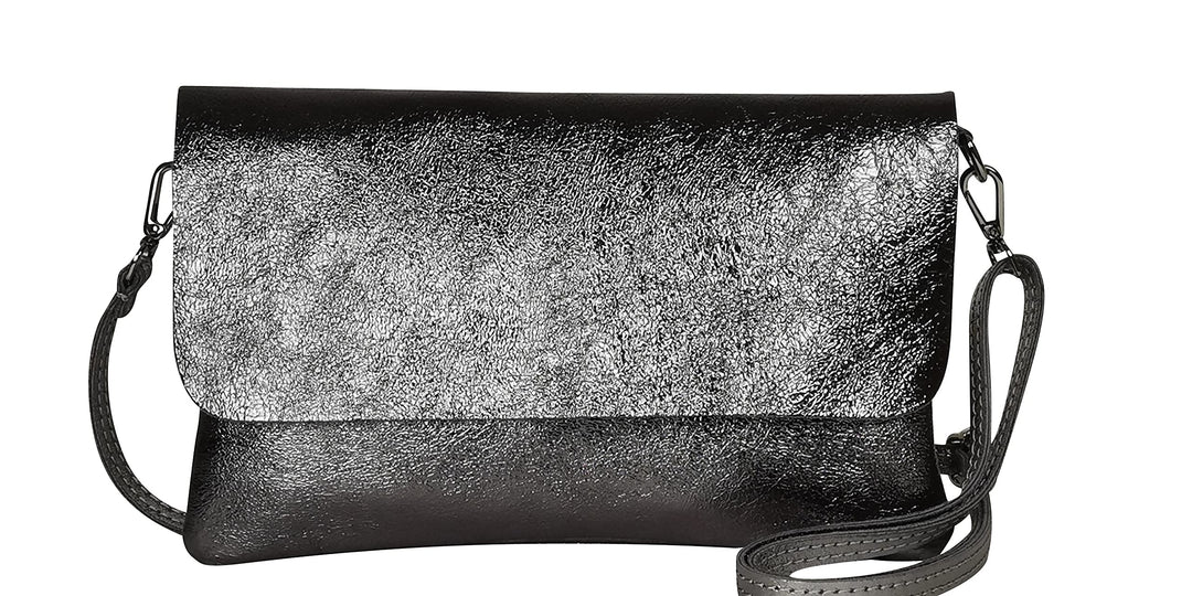 AmbraModa GLX11 - Damen Umhängetasche, Clutch, Handytasche aus echtem Leder mit abnehmbarem und vers