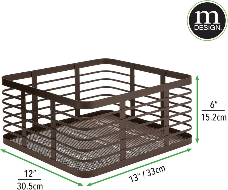 mDesign Allzweckkorb aus Metalldraht – praktischer Aufbewahrungskorb für Küche und Haushalt – kompak