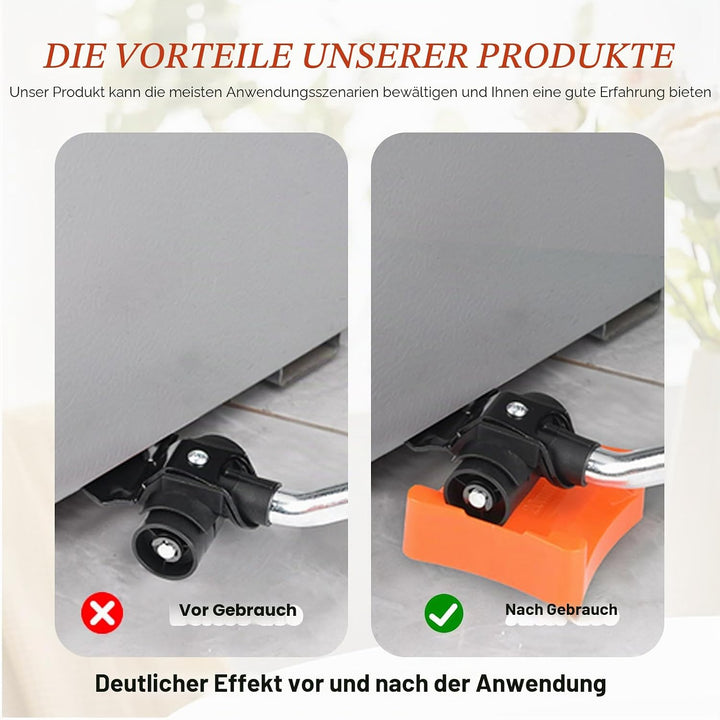 4 Stück Möbeltransportrollen Set mit Lastenheber, Möbelrollen, Schwerlast Möbelroller mit Hebewerkze
