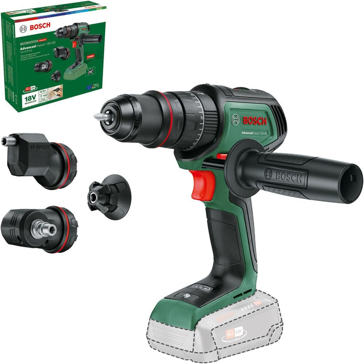 Bosch Akku-Schlagbohrschrauber AdvancedImpact 18V-80 QuickSnap (zum Bohren und Schrauben; 18V System