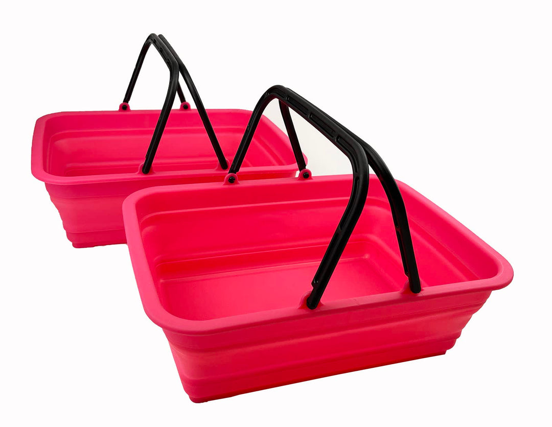 SAMMART 8L Zusammenklappbarer Korb mit Griff – Tragbarer Outdoor-Picknickkorb/Krater – Faltbare Eink