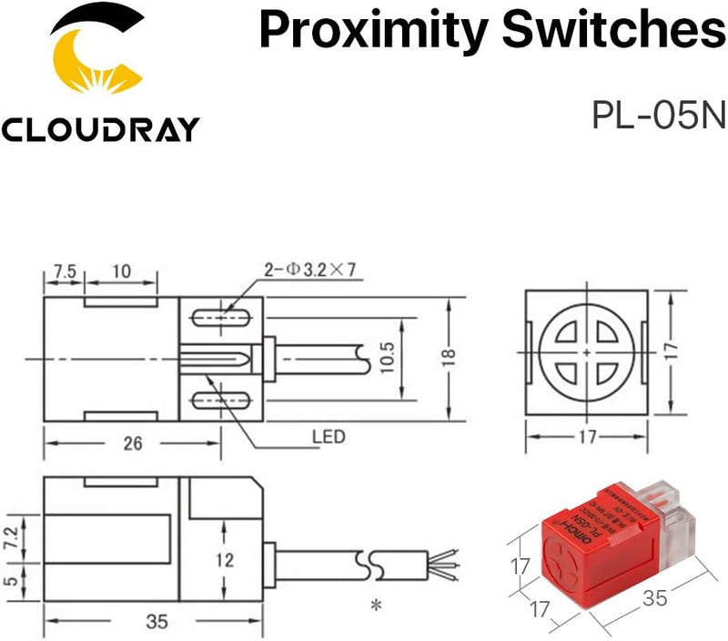 Cloudray 10PCS Proximity Sensor Limit switch Näherungsschalter Endschalter Näherungssensor für CO2-L