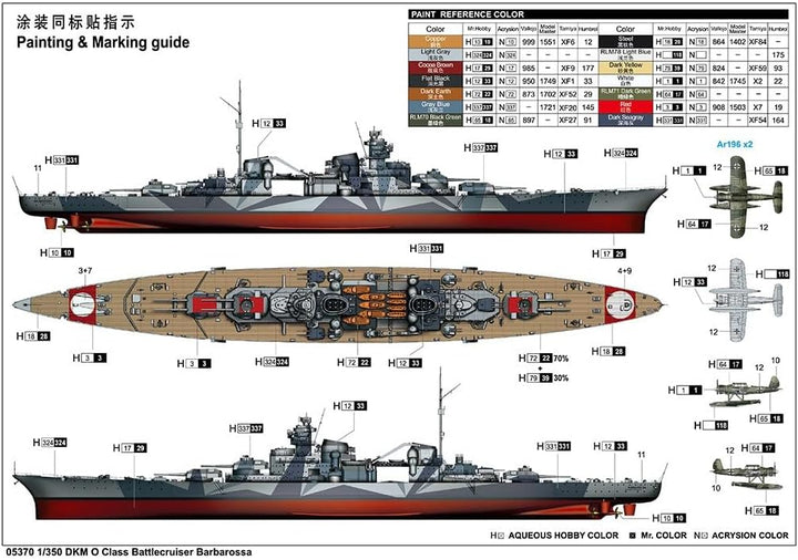 Trumpeter 05370 - Dkm O Class Battlecruiser Barbarossa - massstab 1/350 - Modellbausatz