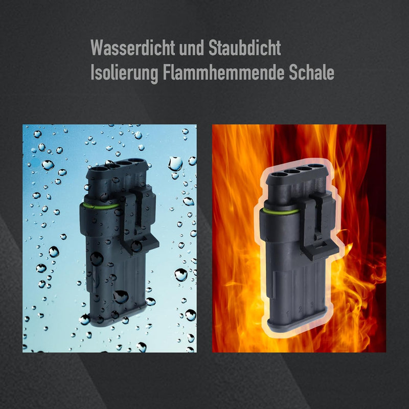 Diyoung 796 Stück Auto Wasserdichte KFZ Kabel Steckverbinder, 12V Wasserdichte Stecker, kfz Stecker