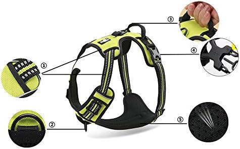 WINHYEPET Truelove Hundegeschirr No-Pull Reflektierendes verstellbar Haustiergeschirr mit 2 Leinencl