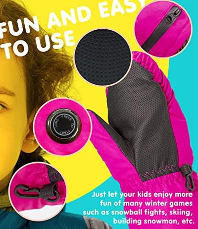 AROMA SEASON Beheizbare Handschuhe Kinder Baby mit Akku | Beheizte Kinderhandschuhe Fäustlinge für K