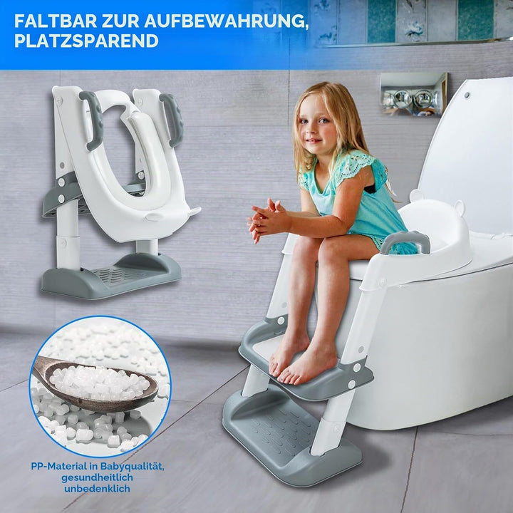 UCAMP Toilettensitz Kinder,Toilettenleiter für kinder,Toilettensitz Toilettentrainer mit Treppe,Höhe
