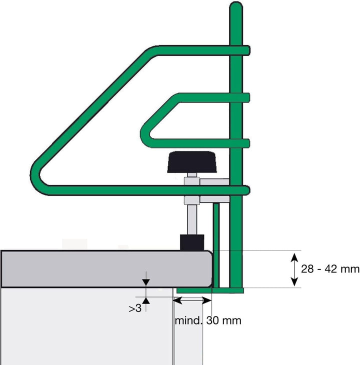 SO-TECH® Herd Kindersicherung aufklemmbar für 90er Kochfeld Breite: 978 mm/Höhe: 140 mm/Tiefe: 175 m