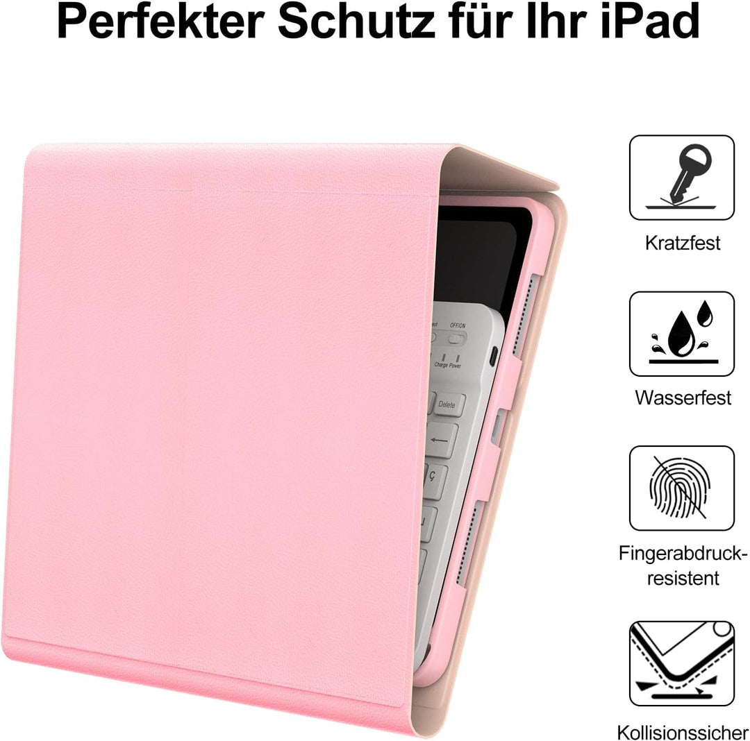 Hülle Tastatur für iPad A16 11/10 Generation (2025/2022) 11/10.9 Zoll mit QWERTZ Deutsche Bluetooth