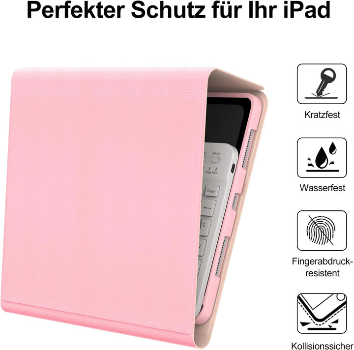 Hülle Tastatur für iPad A16 11/10 Generation (2025/2022) 11/10.9 Zoll mit QWERTZ Deutsche Bluetooth