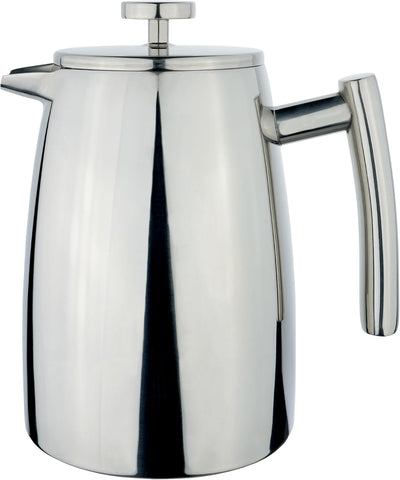 Café Stål Belmont Doppelwandiger Kaffeebereiter aus hochwertigem 18/10 Edelstahl – 8 Mokktassen, 1L,