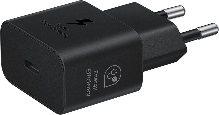 Samsung Schnellladeadapter, Energieeffizientes Ladegerät mit USB-C Datenkabel, 25 Watt, Schwarz, EP-