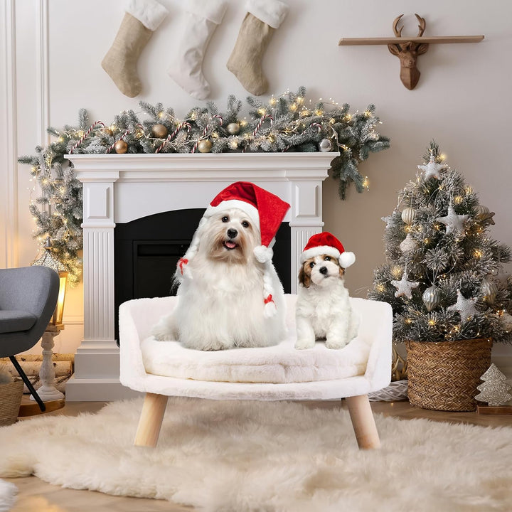 BingoPaw Hundesofa Hundecouch für kleine Hunde, erhöhtes Haustiersofa Hundebett mit Plüsch Hundekiss