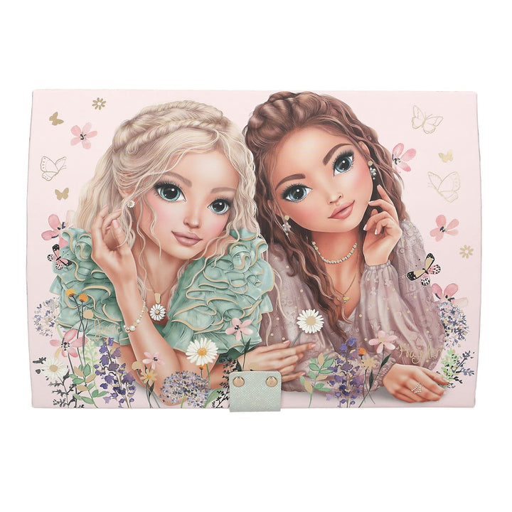 Depesche 13579 TOPModel Summer Feeling - Grosses Schmuckkästchen in Rosa, mit Model Motiv und floral