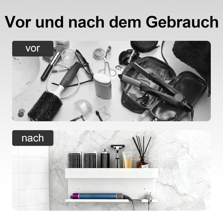 Wandhalterung Curling Halter Organizer Stand Lagerregal für Dyson Airwrap, Edelstahl ohne Stanzen Au