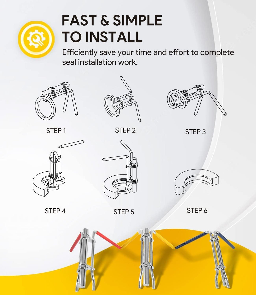 Installationswerkzeuge für Hydraulikdichtungen|Reparaturdichtungssatz für Hydraulikzylinderkolben| U