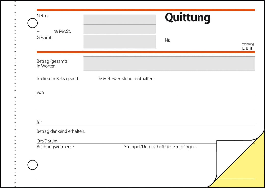 SIGEL SD022/10 Quittungsblock A6 quer, 10 Stück, 2x40 Blatt, selbstdurchschreibend 10 Stück á 40 Bla