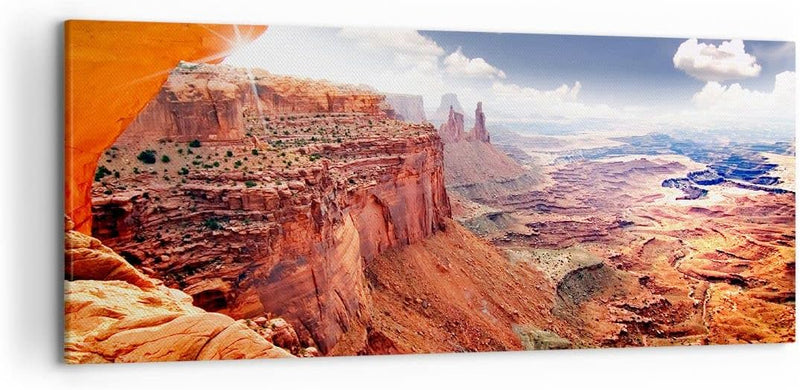 ARTTOR Wandbilder Dekoration Wohnzimmer Amerika arizona schlucht geologie Bilder auf Leinwand 120x50