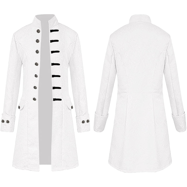 Viktorianische Steampunk Jacke für Herren Vintage Gothic Piraten Slim Fit Frack Wikinger Renaissance