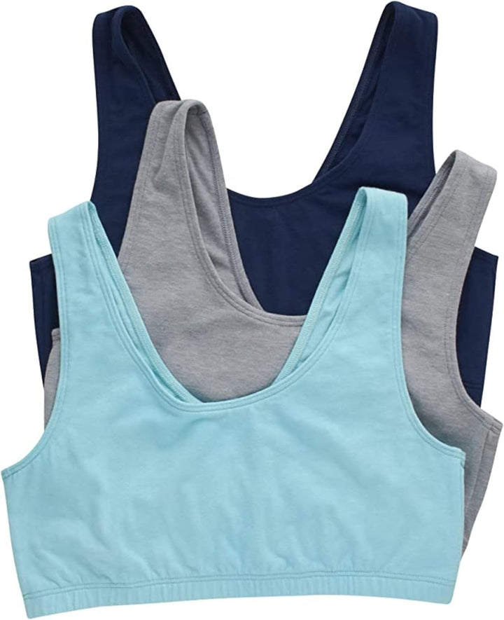 Hanes Damen BH (3er Pack) L Marineblau/Beton-heather/Ultra Blue, L Marineblau/Beton-heather/Ultra Bl