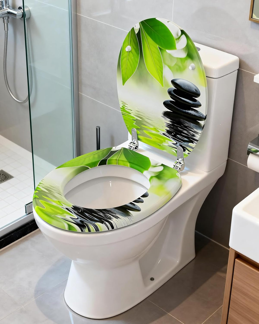 Ribelli WC Sitz mit Absenkautomatik, Toilettendeckel O-Form in Viele Motiven, Klodeckel Einfache Mon