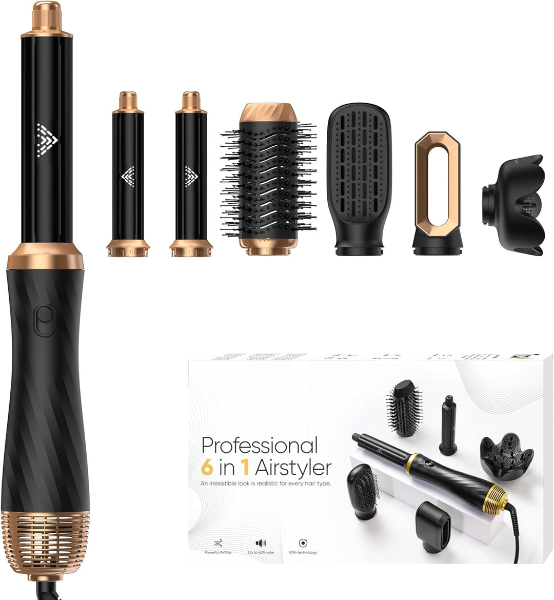 6 In 1 Hair Styler Set Airstyler Haarstyler Mit Rundbürstenföhn Haarstyler Warmluftbürste föhn diffu