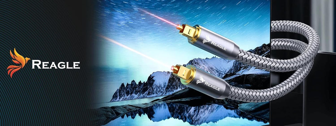 Reagle OPTISCHES KABEL TOSLINK HQ SPDIF digitales Audio Kabel Glasfaserkabel, Kabel für Soundbar, Fe