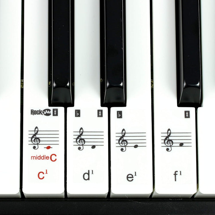 RockJam 49 Key Keyboard Piano with Power Supply, Sheet Music Stand, Piano Note Stickers & Simply Pia