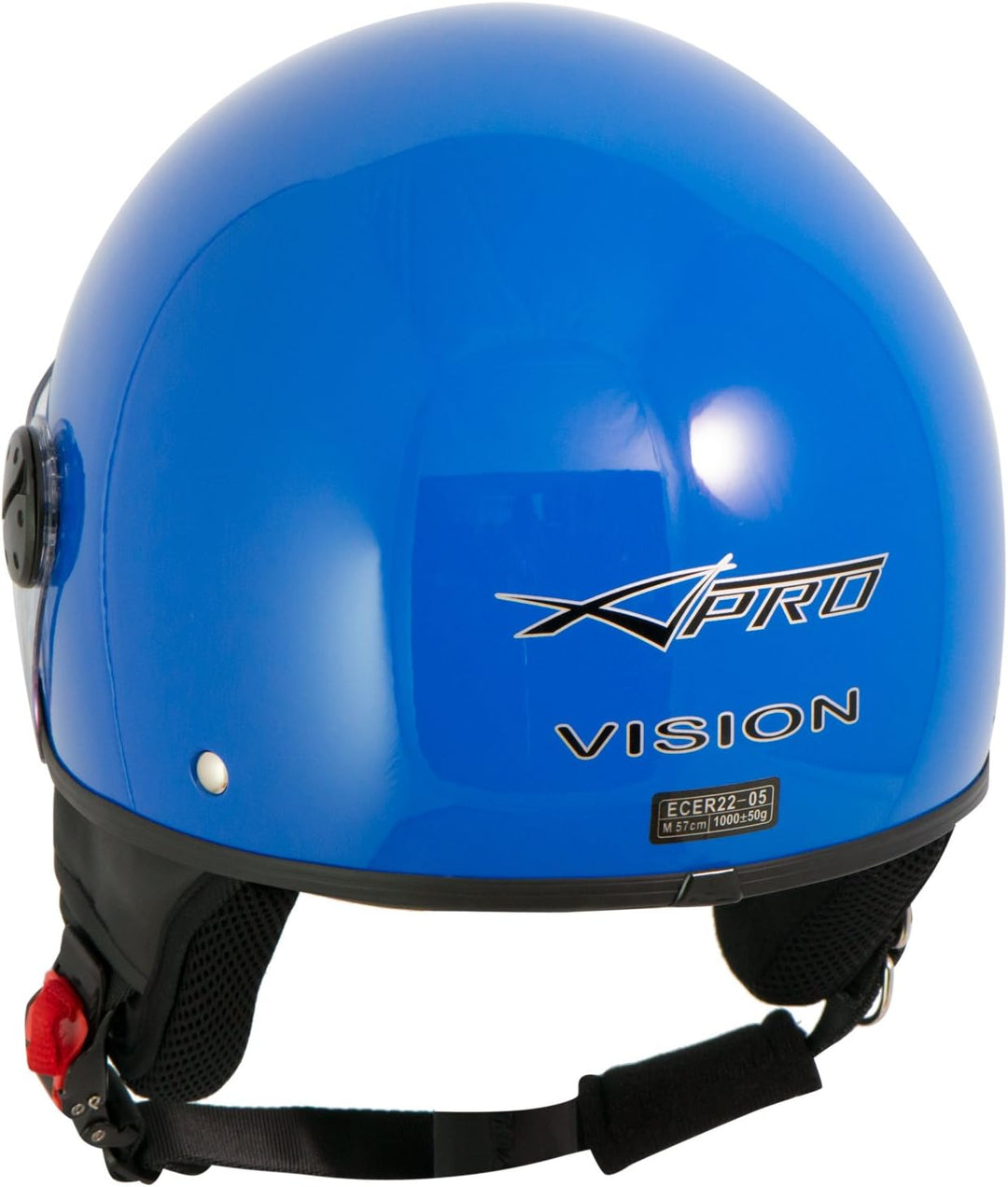 Motorradhelm Motorrad Roller Jet Helm Demi Mit Viser SonicMoto 53-54 cm ( XS) Blau, 53-54 cm ( XS) B