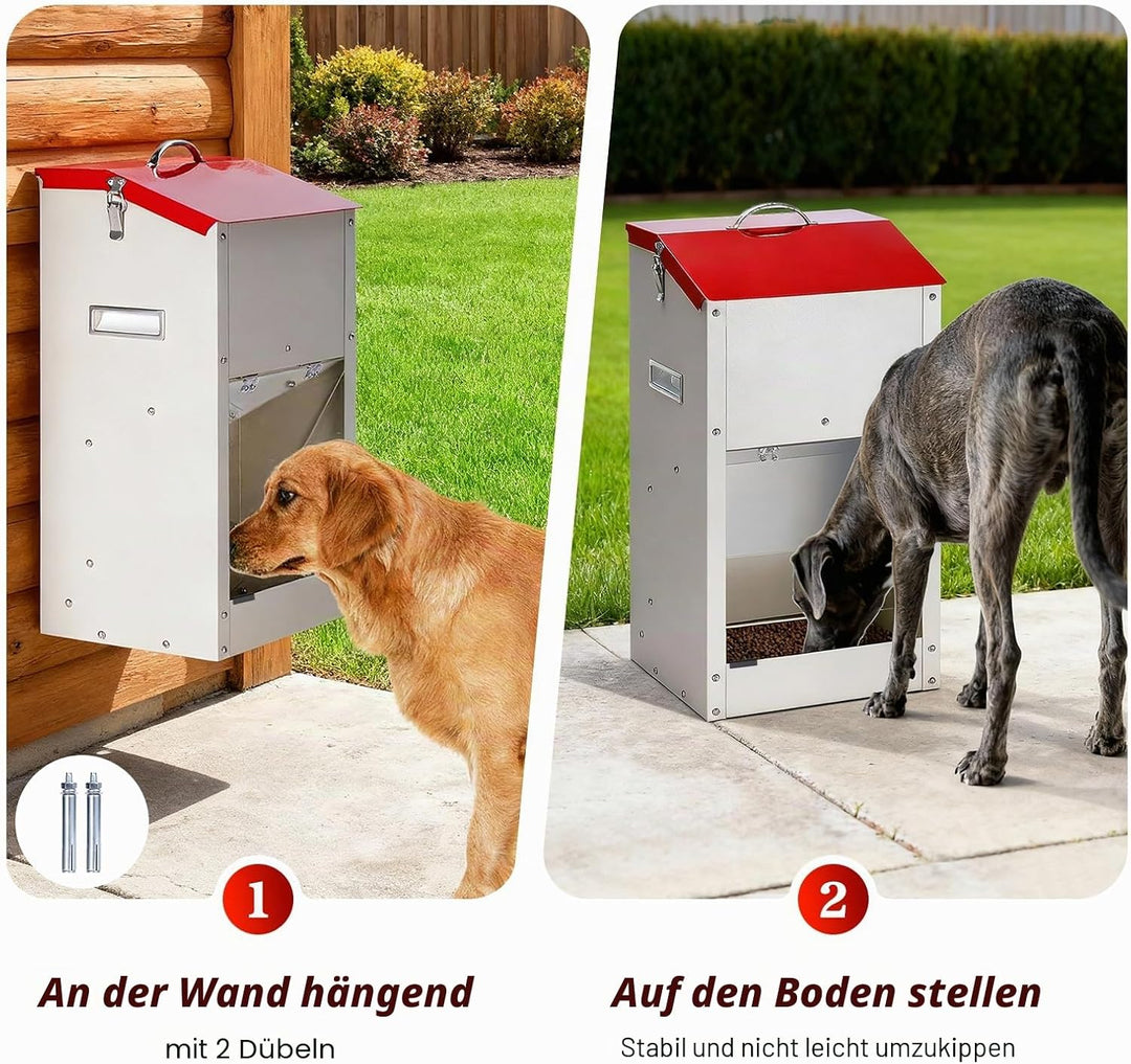 Futterautomat für grosse Hunde, 11 kg Automatischer Hundefutterspender für drinnen und draussen Gros
