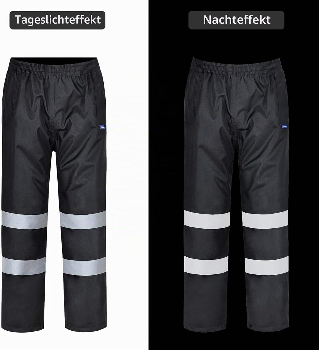 AYKRM Regenhose Fahrrad Warnschutz Regen-Latzhose schwarz warnregenhose Arbeitshose Regenhosen für H