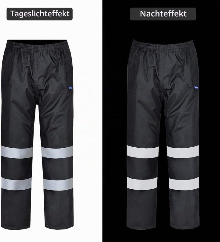AYKRM Regenhose Fahrrad Warnschutz Regen-Latzhose schwarz warnregenhose Arbeitshose Regenhosen für H