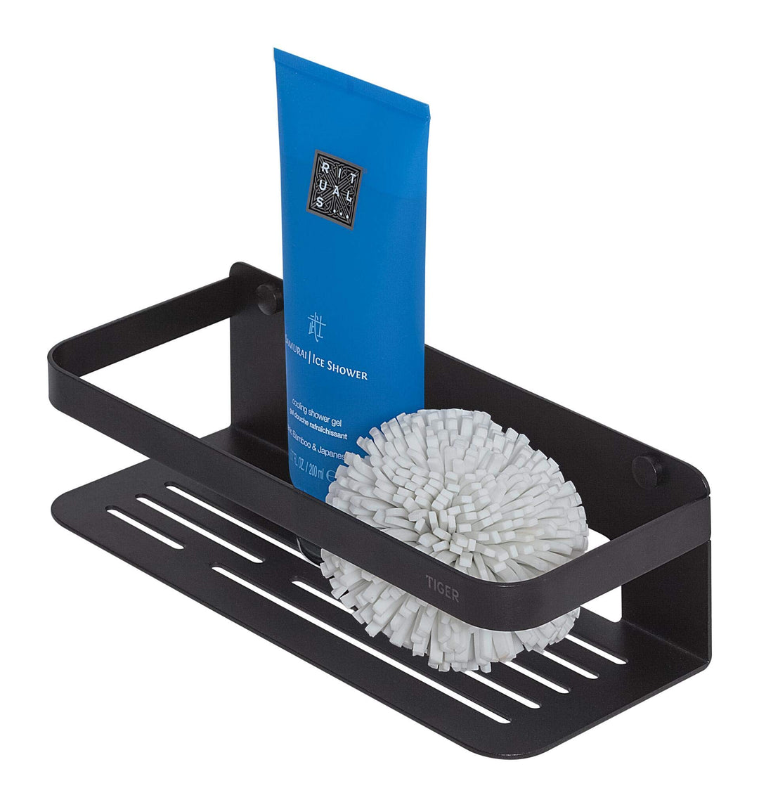 Tiger Caddy Duschkorb Rechteck klein, Duschablage aus Edelstahl, Duschregal für kleine Duschkabinen,