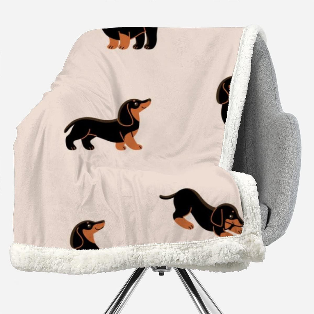 RFFLUX 3D Dackel Kuscheldecke 150x200cm Warmer Winter Weich Cartoon Tier Hund Decke Microfaser Sherp