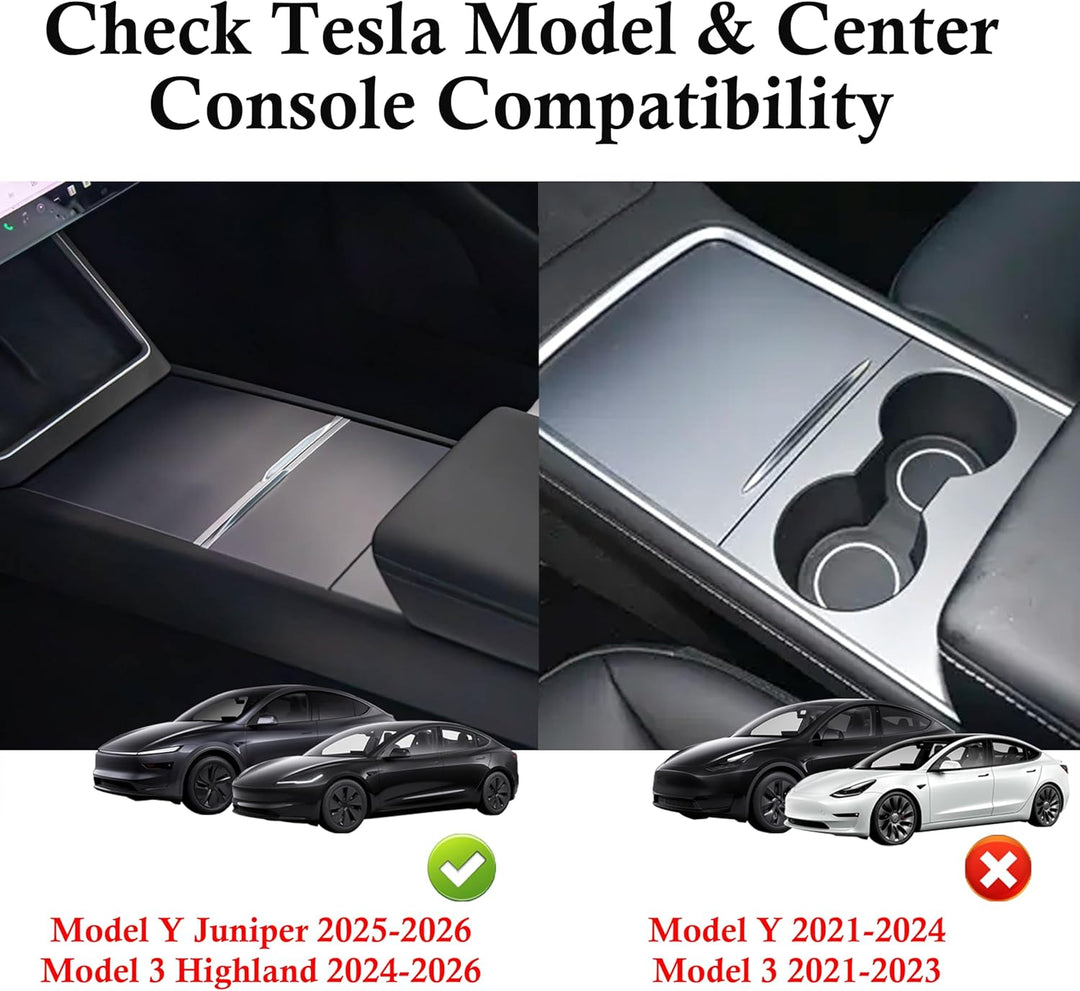 USB-Hub-Ladegerät für Tesla mit 2 Type-C einziehbaren Kabeln für Model 3 Highland 2024-2026 & Model