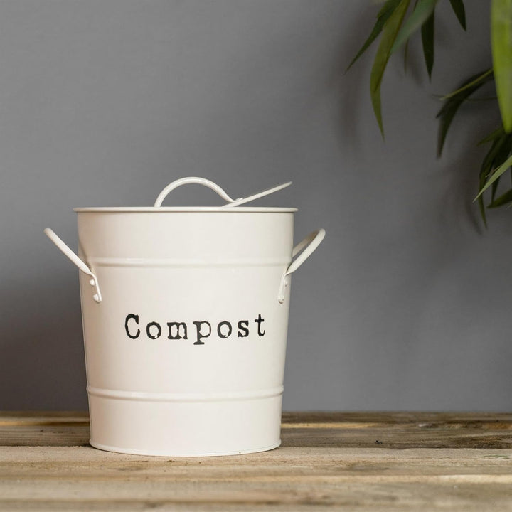 Harbour Housewares 1x cremefarbener Kompostbehälter für die Küche im Innenbereich - Aufbewahrungsbeh
