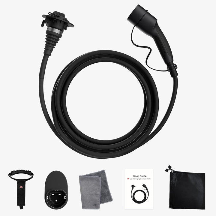 dé Typ 2 Verlängerungskabel [10m, 11kW, 16A] 3-Phasen Ladekabel 400V, Schutzart IP54, kompatibel mit