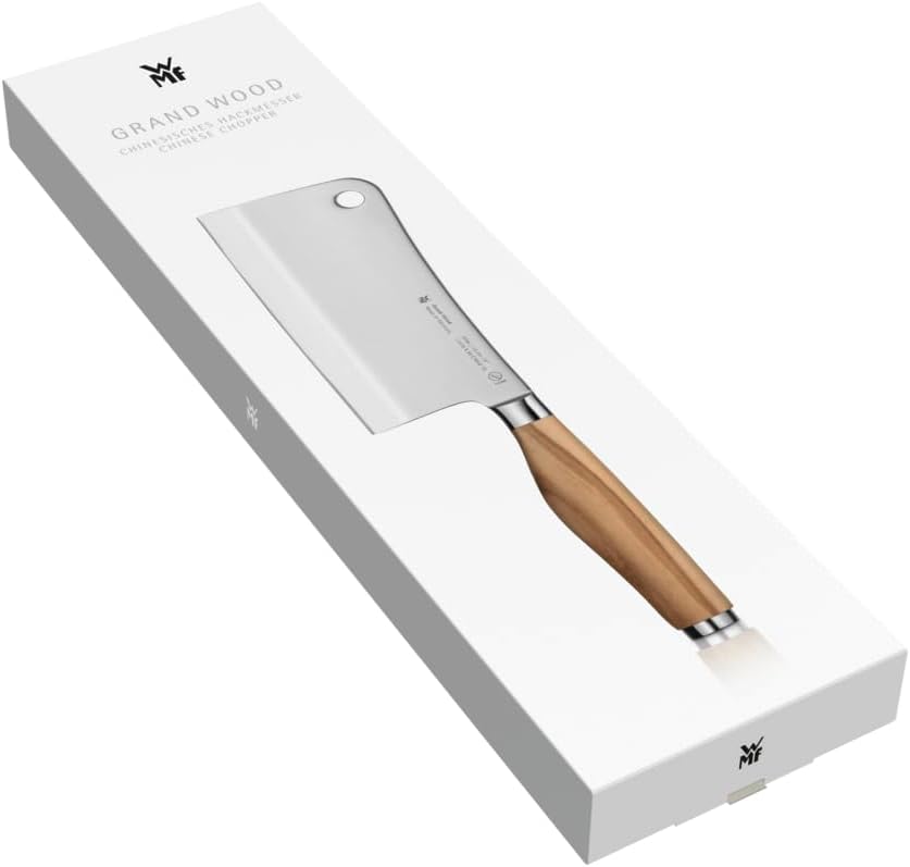 WMF Grand Wood Chinesisches Hackmesser 29 cm, Holzgriff, Made in Germany, Olivenholzgriff, Messer ge