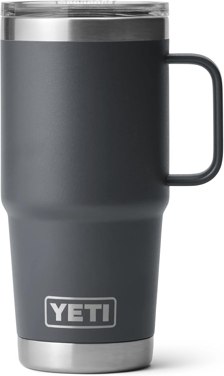 YETI Rambler Reisebecher Mit Stronghold Deckel, Charcoal, 20 oz (591 ml), Charcoal