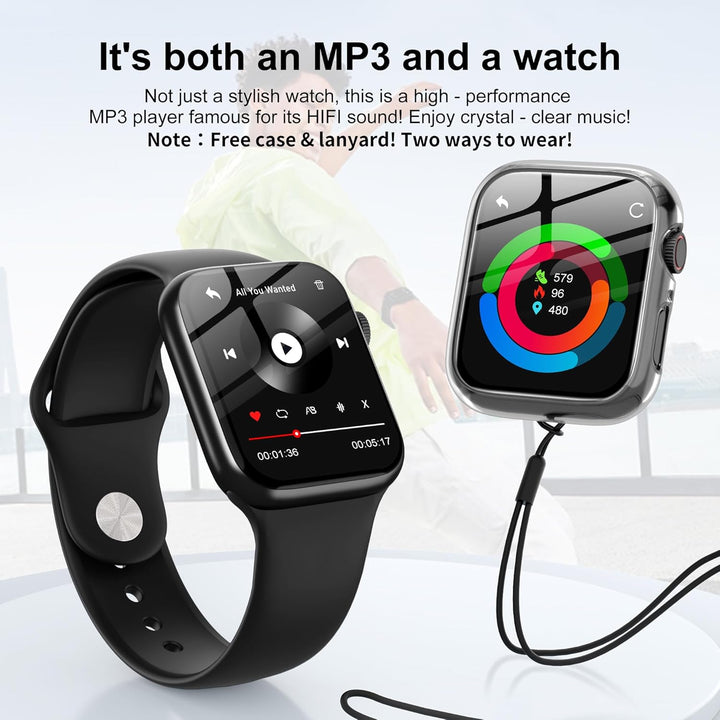 SWOFY MP3-Player – 32GB Speicher + Bluetooth 5.3, Touchscreen + HiFi-Aufnahme, Fitness-Tracker für S