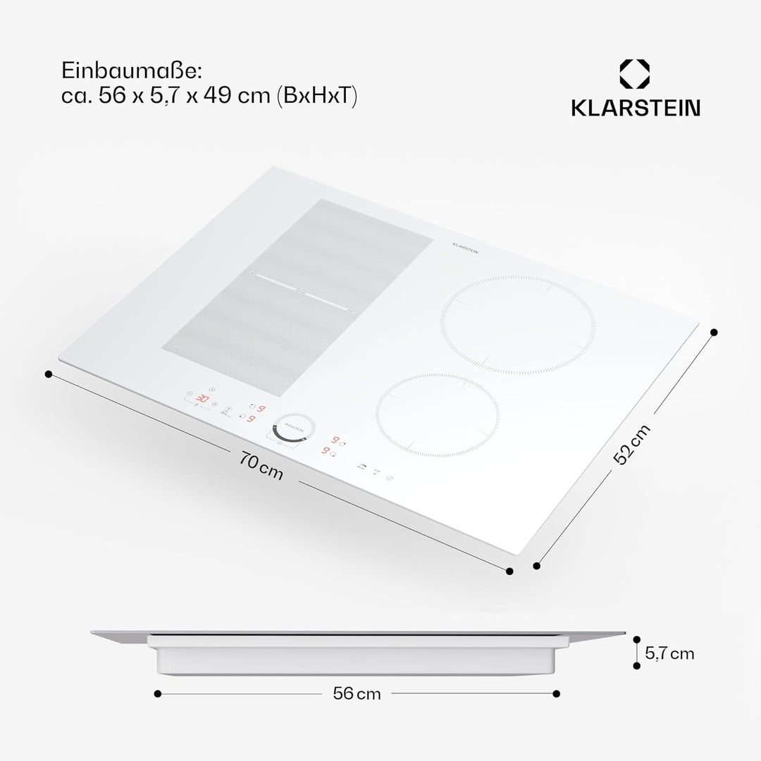 Klarstein Induktionskochfeld, Glaskeramik Kochfeld, 7000W Induktionskochfeld mit 4 Platten, Einbau-I